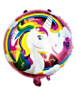 18 İNC YUVARLAK UNİCORN FOLYO BALON 43*43