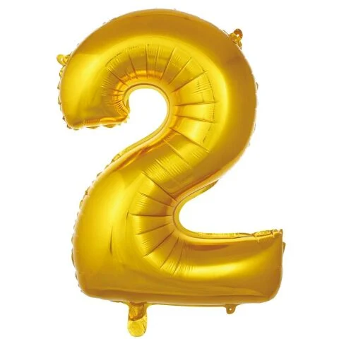 16 İNC -2- RAKAM GOLD RENK BALON 36 CM