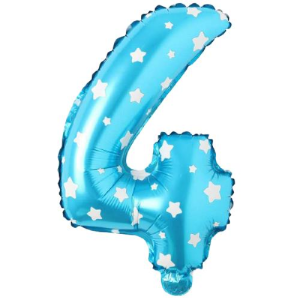 16 İNC -4- RAKAM MAVİ RENK BALON 36 CM