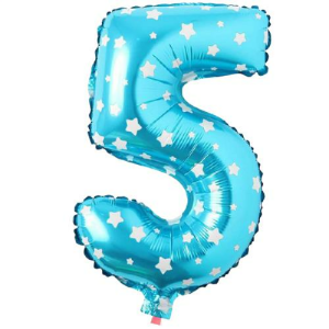16 İNC -5- RAKAM MAVİ RENK BALON 36 CM