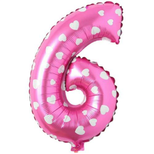 16 İNC -6- RAKAM PEMBE RENK BALON 36 CM