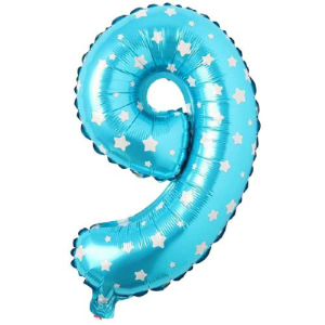16 İNC -9- RAKAM MAVİ RENK BALON 36 CM