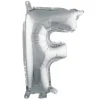 16 İNC -F- HARF GÜMÜŞ RENK BALON 36 CM