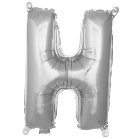 16 İNC -H- HARF GÜMÜŞ RENK BALON 36 CM