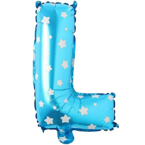 16 İNC -L- HARF MAVİ RENK BALON 36 CM