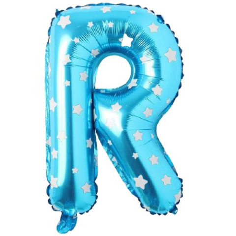 16 İNC -R- HARF MAVİ RENK BALON 36 CM