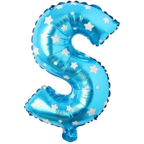 16 İNC -S- HARF MAVİ RENK BALON 36 CM