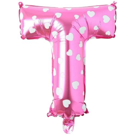 16 İNC -T- HARF PEMBE RENK BALON 36 CM