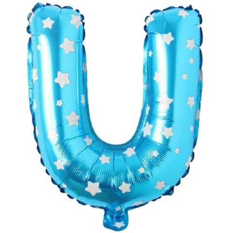 16 İNC -U- HARF MAVİ RENK BALON 36 CM