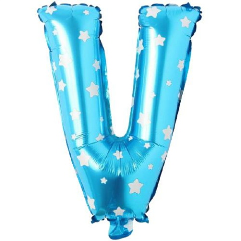 16 İNC -V- HARF MAVİ RENK BALON 36 CM