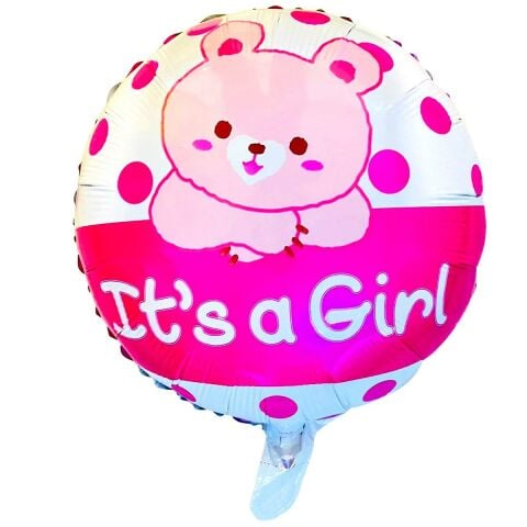 18 İNC YUVARLAK PEMBE AYICIK FOLYO BALON