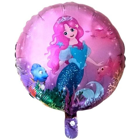 18 İNC YUVARLAK DENİZ KIZI FOLYO BALON