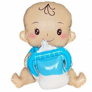 BİBERONLU BEBEK MAVİ FOLYO BALON