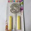 MİKA ŞEFFAF 8 RAKAM GOLD MUM 12CM