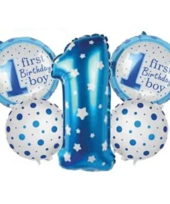 1 YAŞ MAVİ 5Lİ SET BALON
