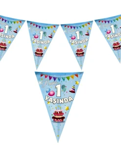 1 YAŞ MAVİ ÜÇGEN FLAMA