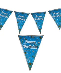 HAPPY BİRTHDAY MAVİ ÜÇGEN FLAMA